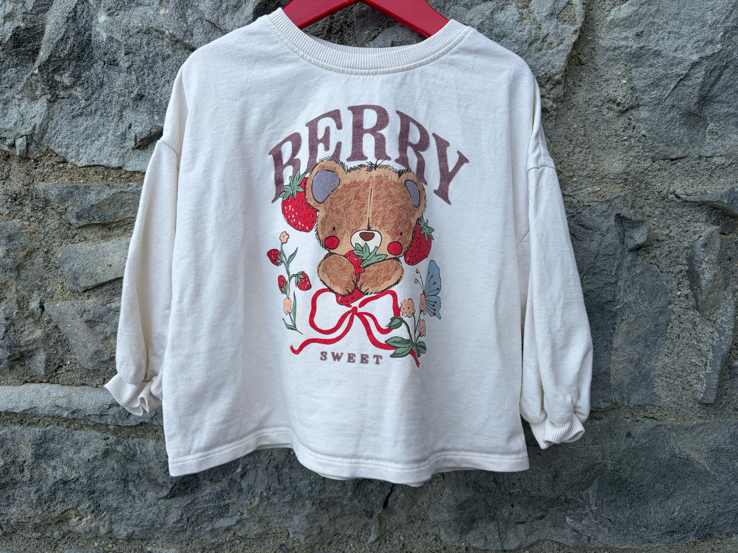 Berry teddy top  3-4y (98-104cm)