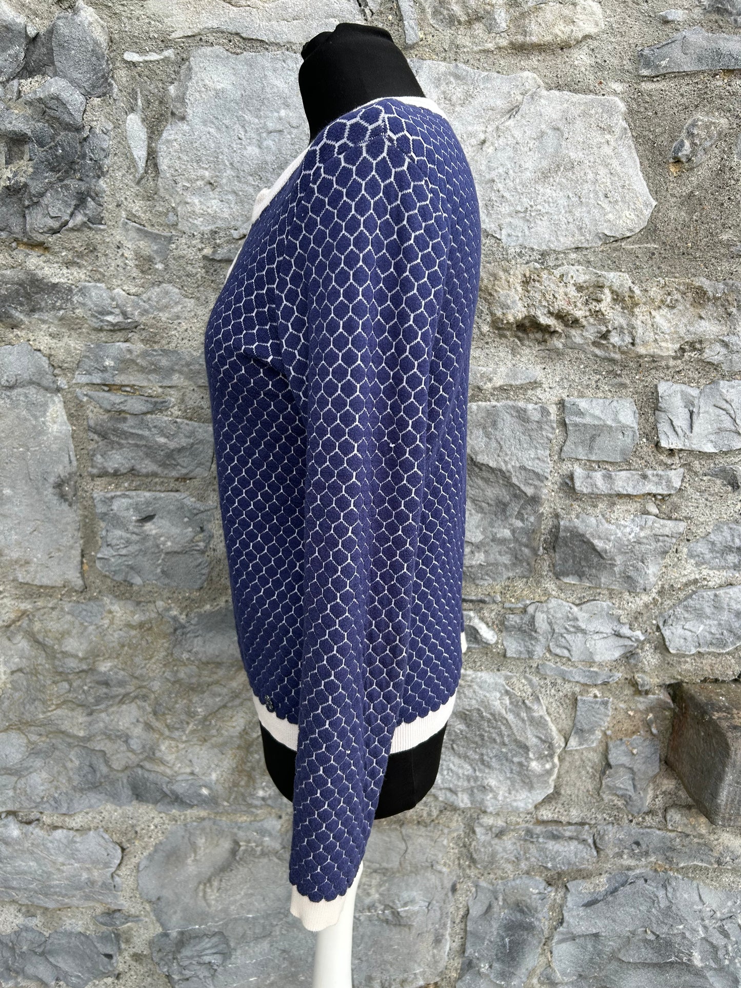 Blue geometric cardigan uk 8-10