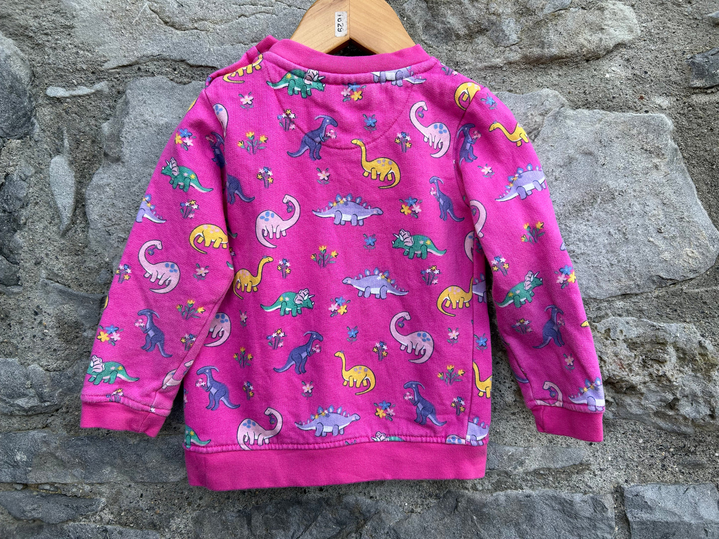 Dinosaurs pink sweatshirt 2-3y (92-98cm)