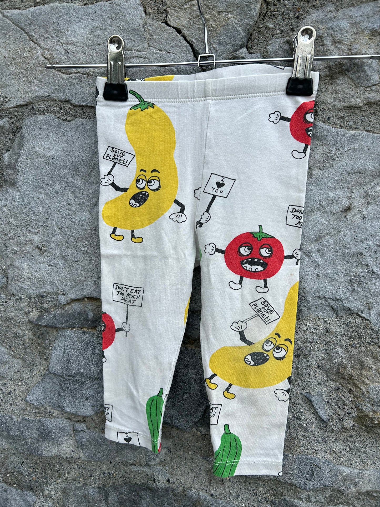 Off white vegetables leggings 6-9m (68-74cm)