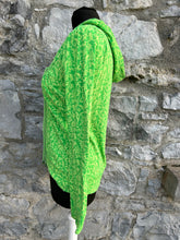 Load image into Gallery viewer, Green floral hooded top uk 10-12
