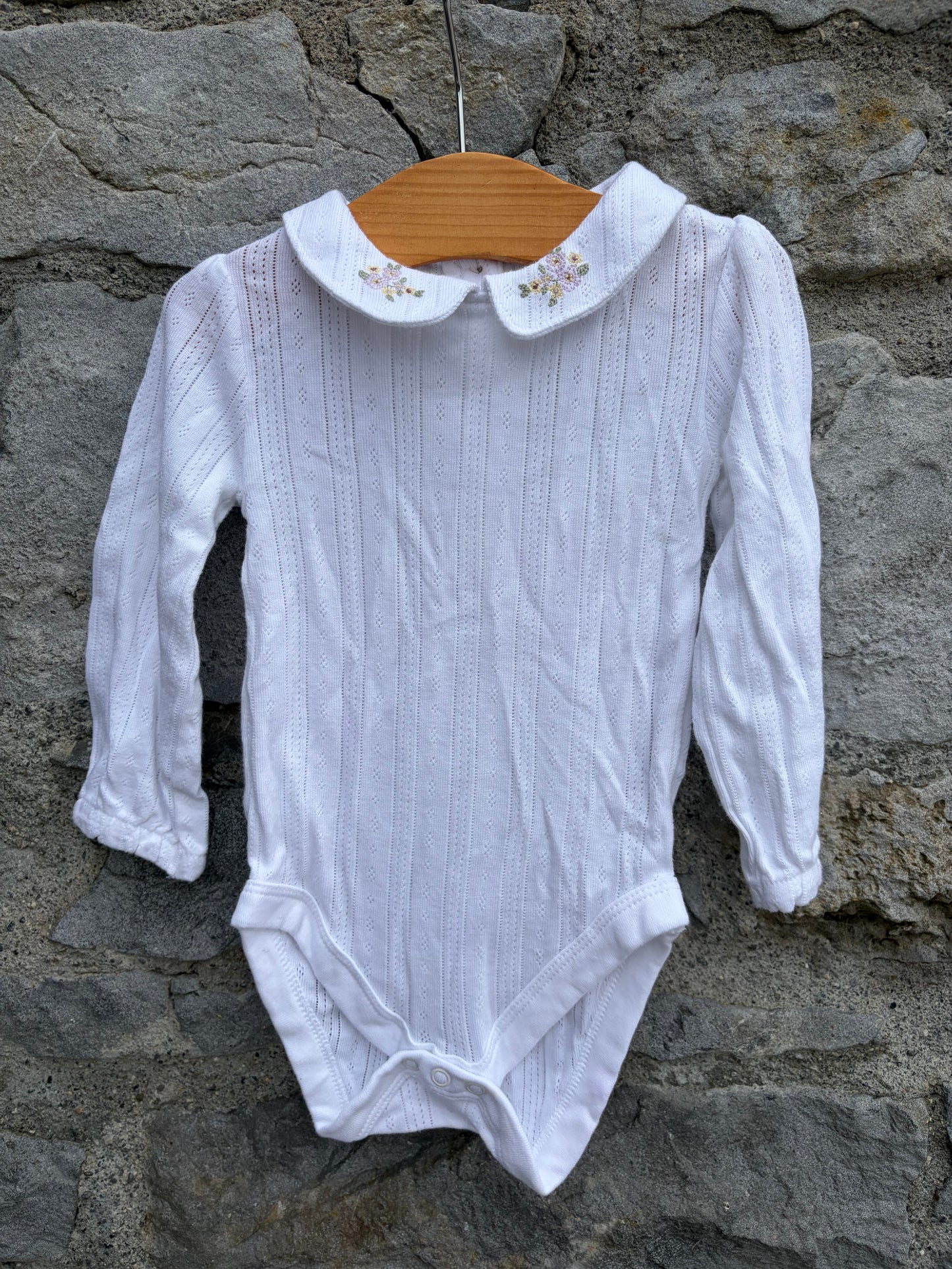 Floral cord pinafore&pointelle vest  6-9m (68-74cm)