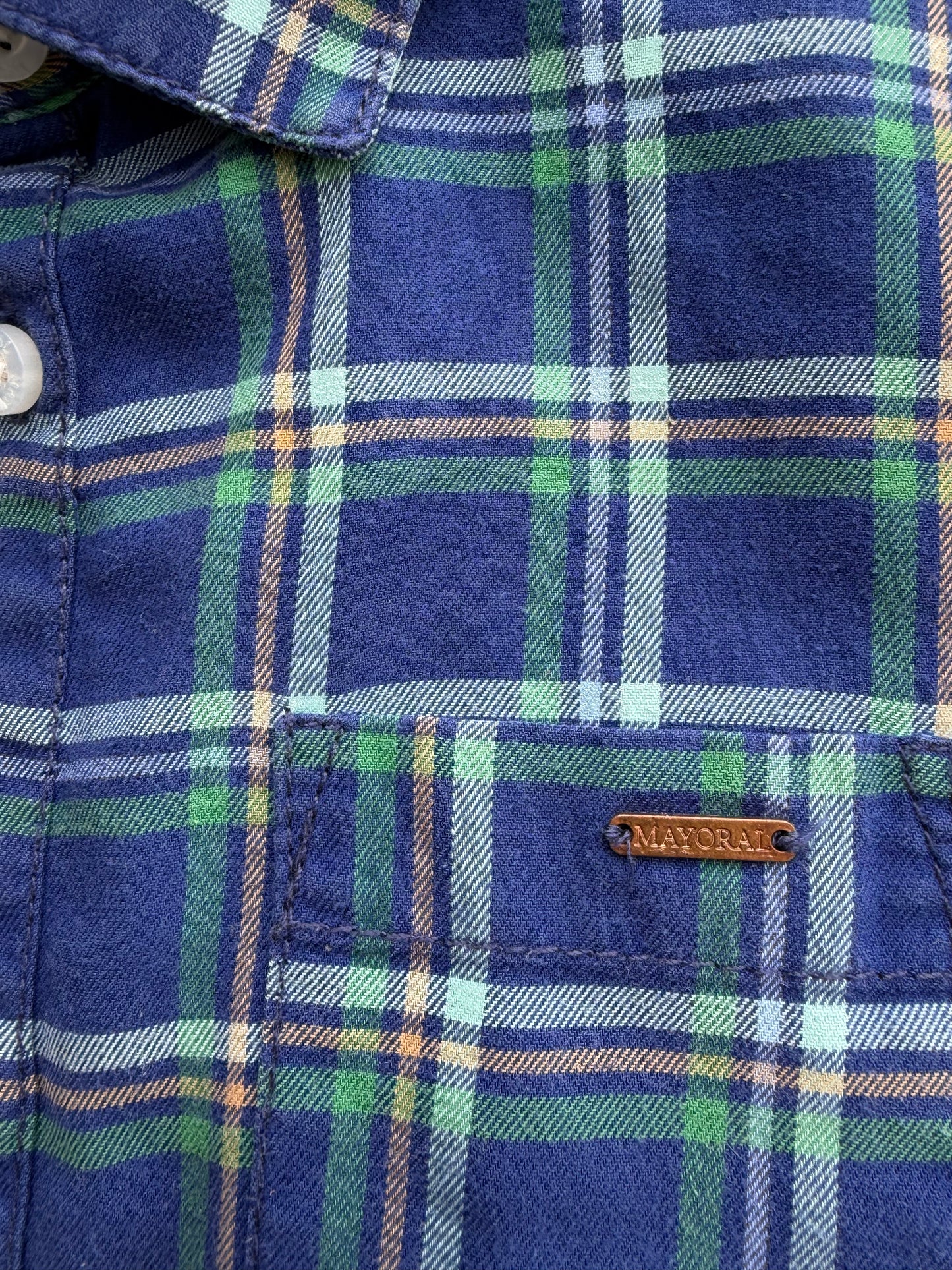 Navy check shirt 3y (98cm)