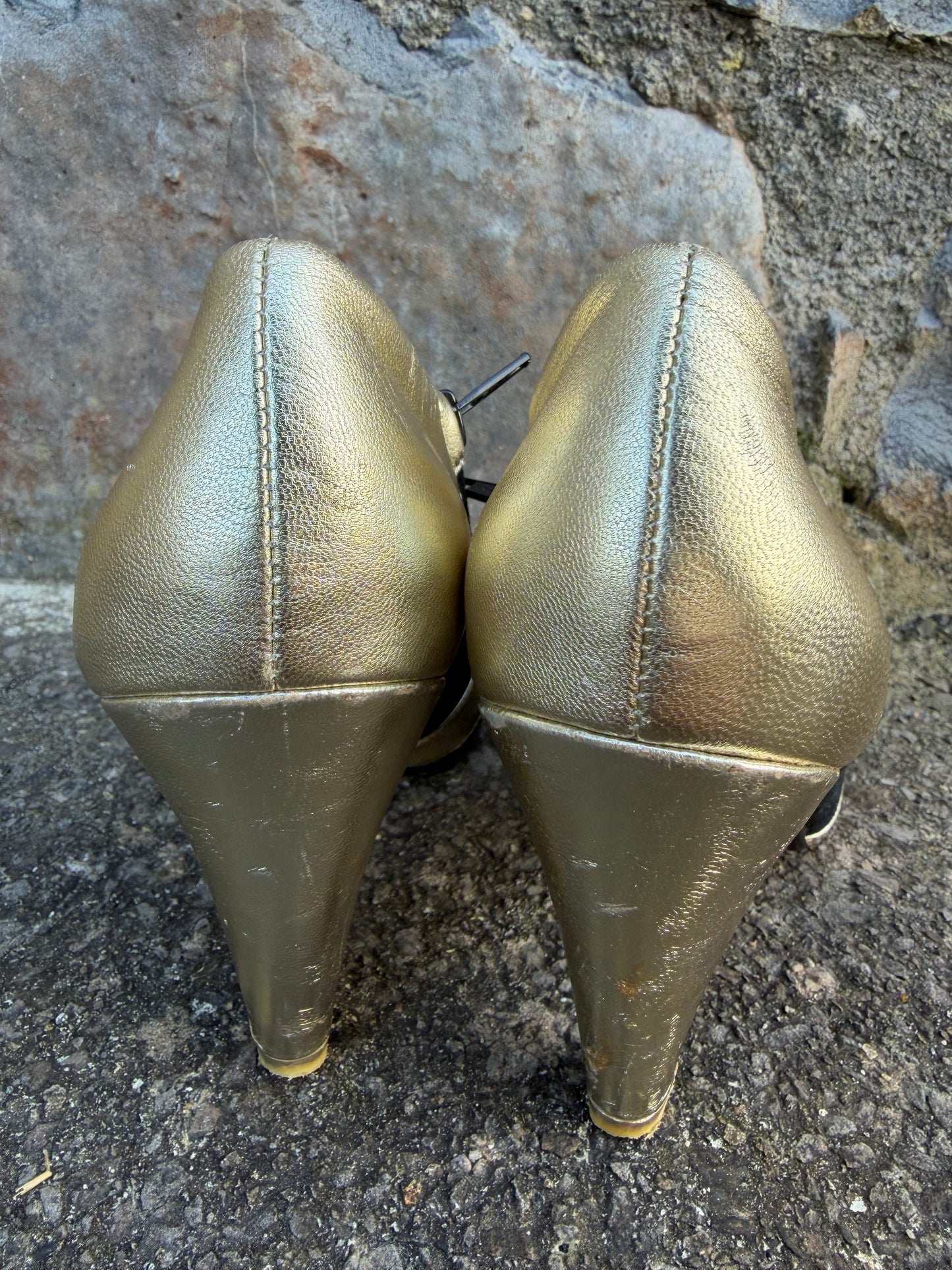 Black&gold heels  uk 4 (eu 37)