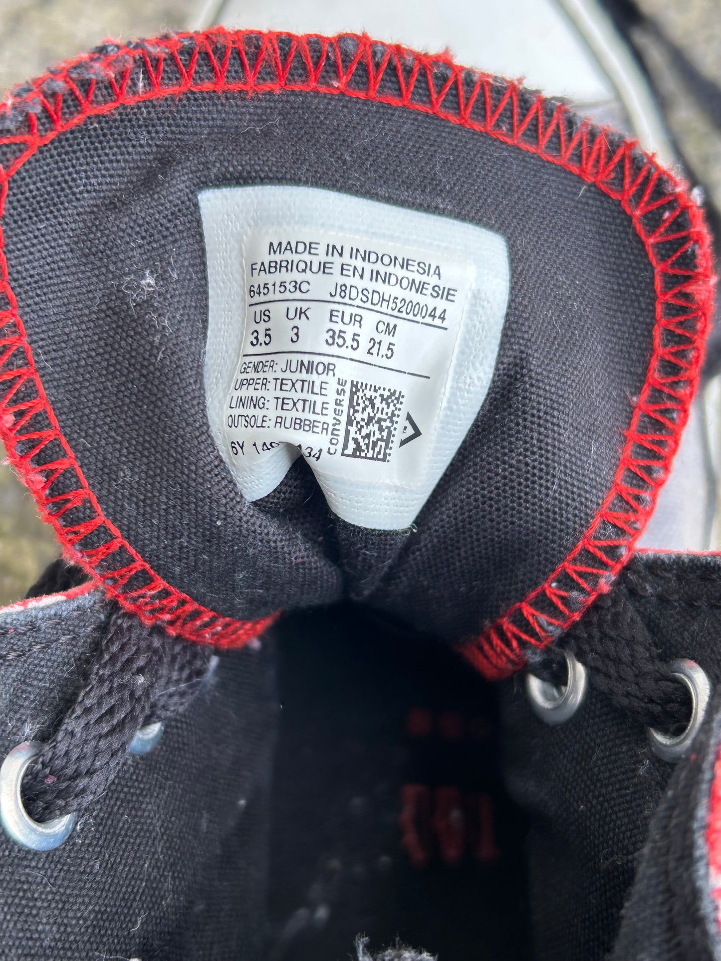 Double tongue grey hi tops trainers  uk 2.5 (eu 35.5)