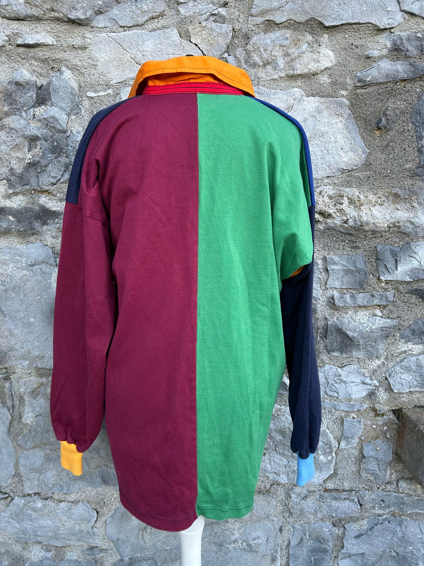 90s Australia block colours polo top Large