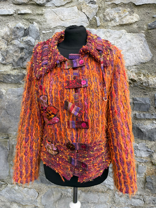 Orange cardigan with mixed embellishments uk 8-10