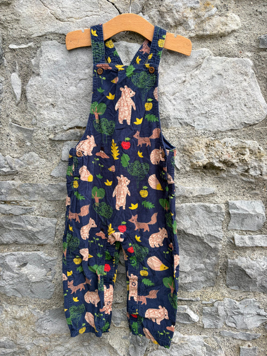 Woodlands navy cord dungarees  2-3y (92-98cm)