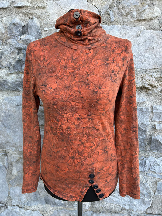 Ginger botanic print high neck top uk 6-8