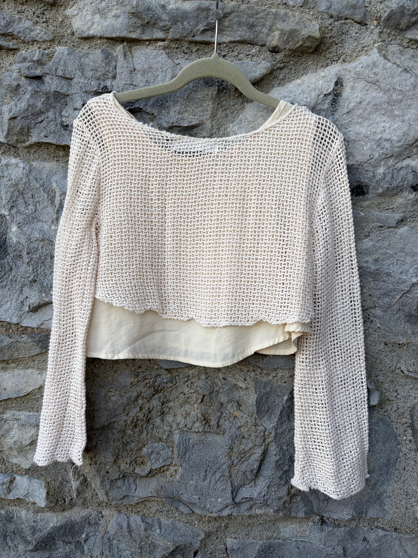 Ecru net crop top 7-8y (122-128cm)