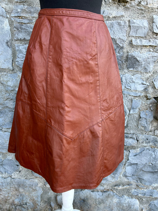 80s brown leather skirt uk 6-8