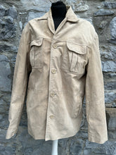 Load image into Gallery viewer, 90s beige suede jacket S/M
