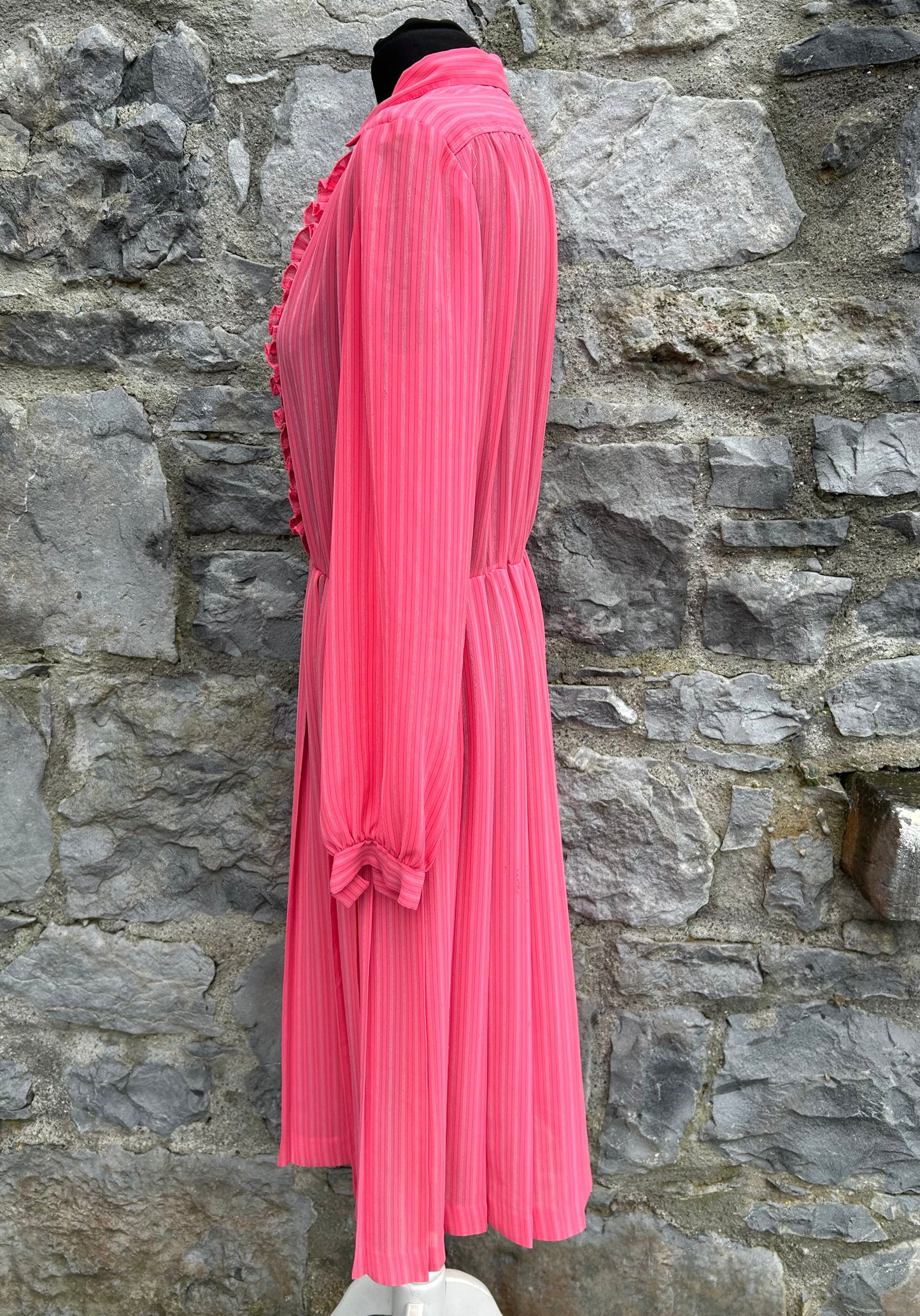 80s pink stripy dress uk 12-14
