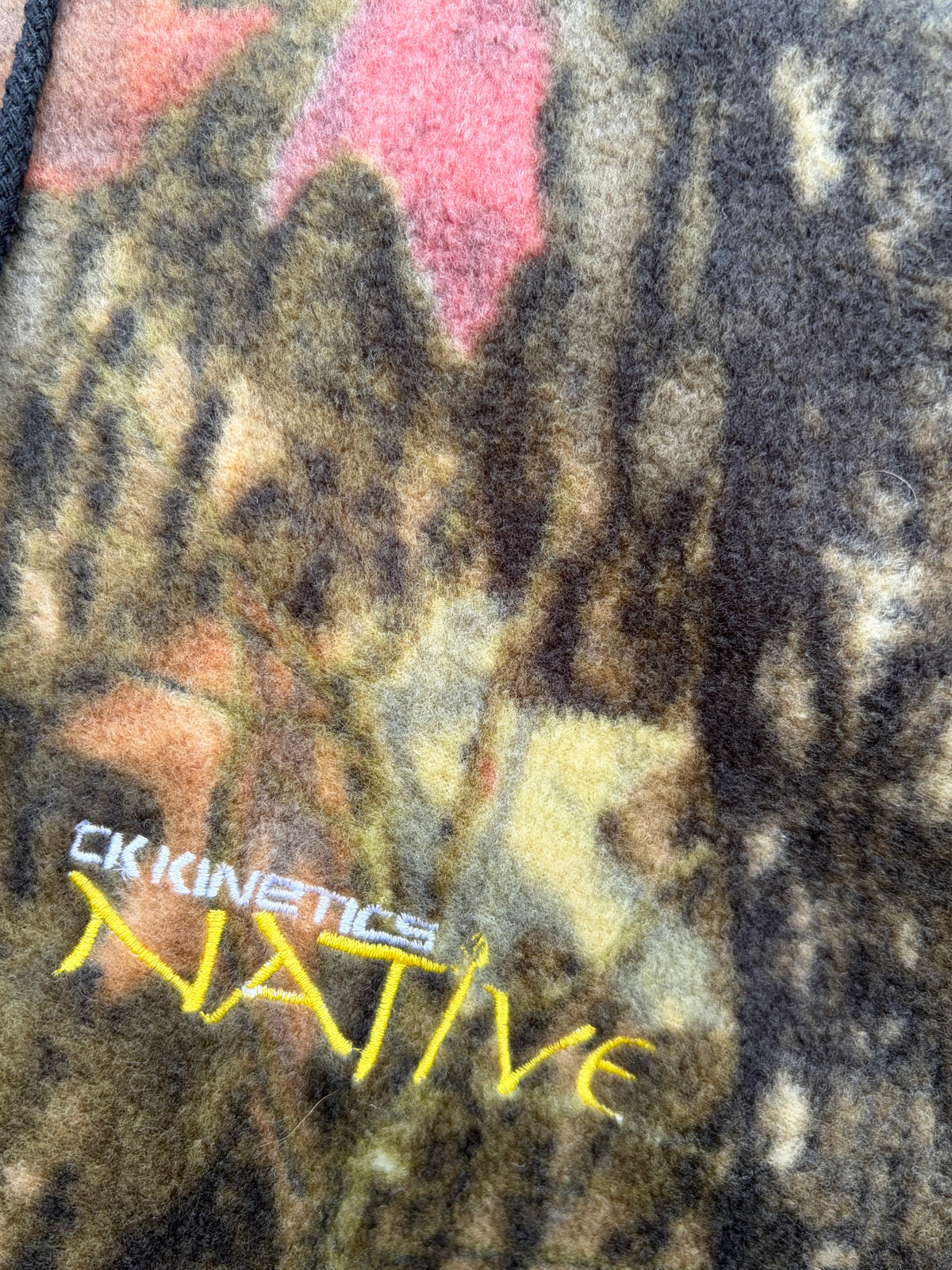 90s autumn woodland camouflage fleece Large