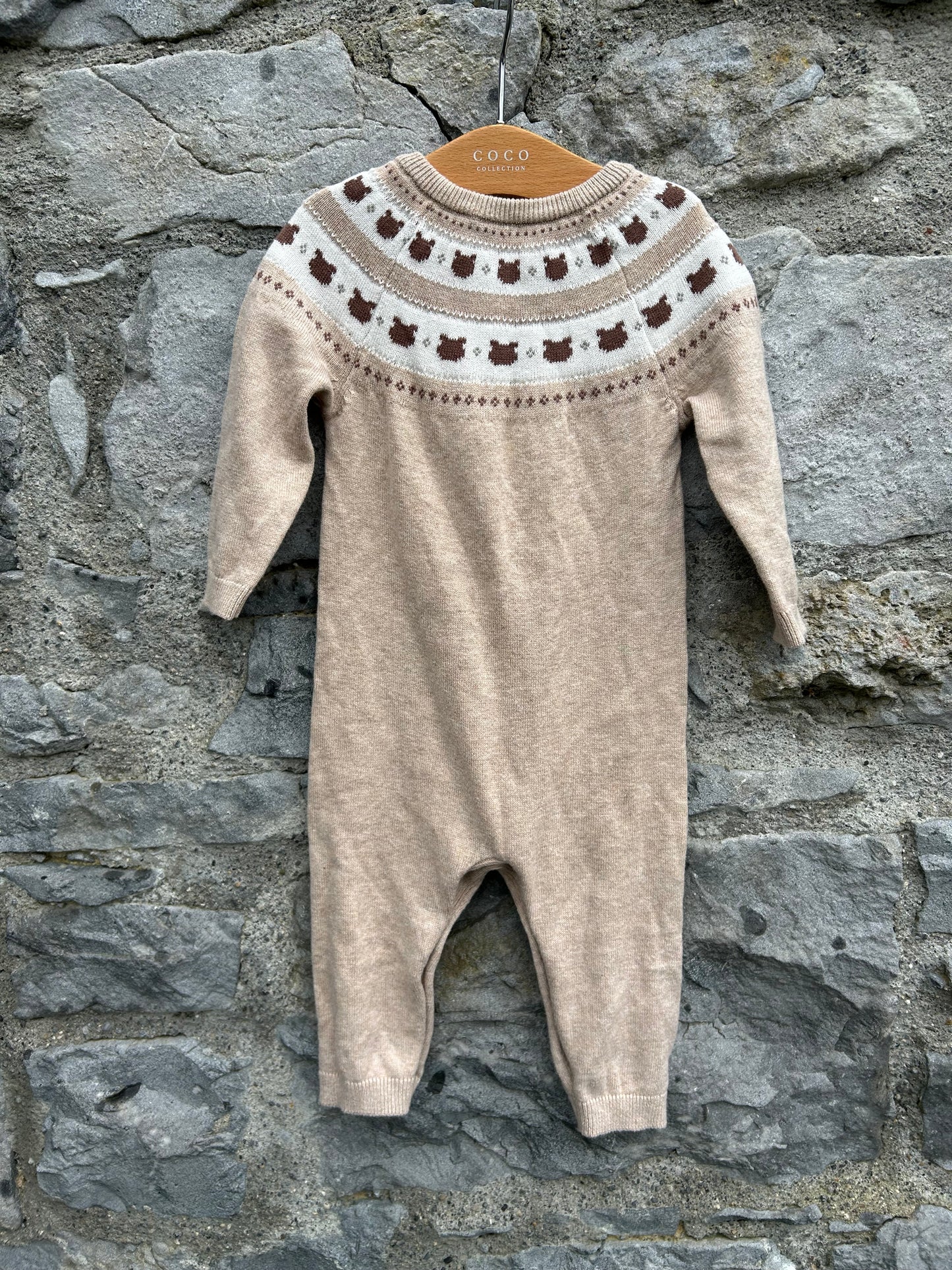 Beige knitted onesie  6-9m (68-74cm)