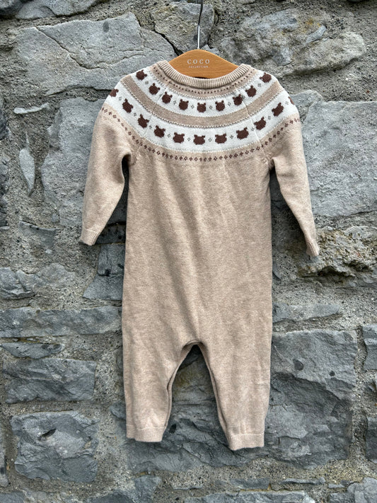 Beige knitted onesie  6-9m (68-74cm)