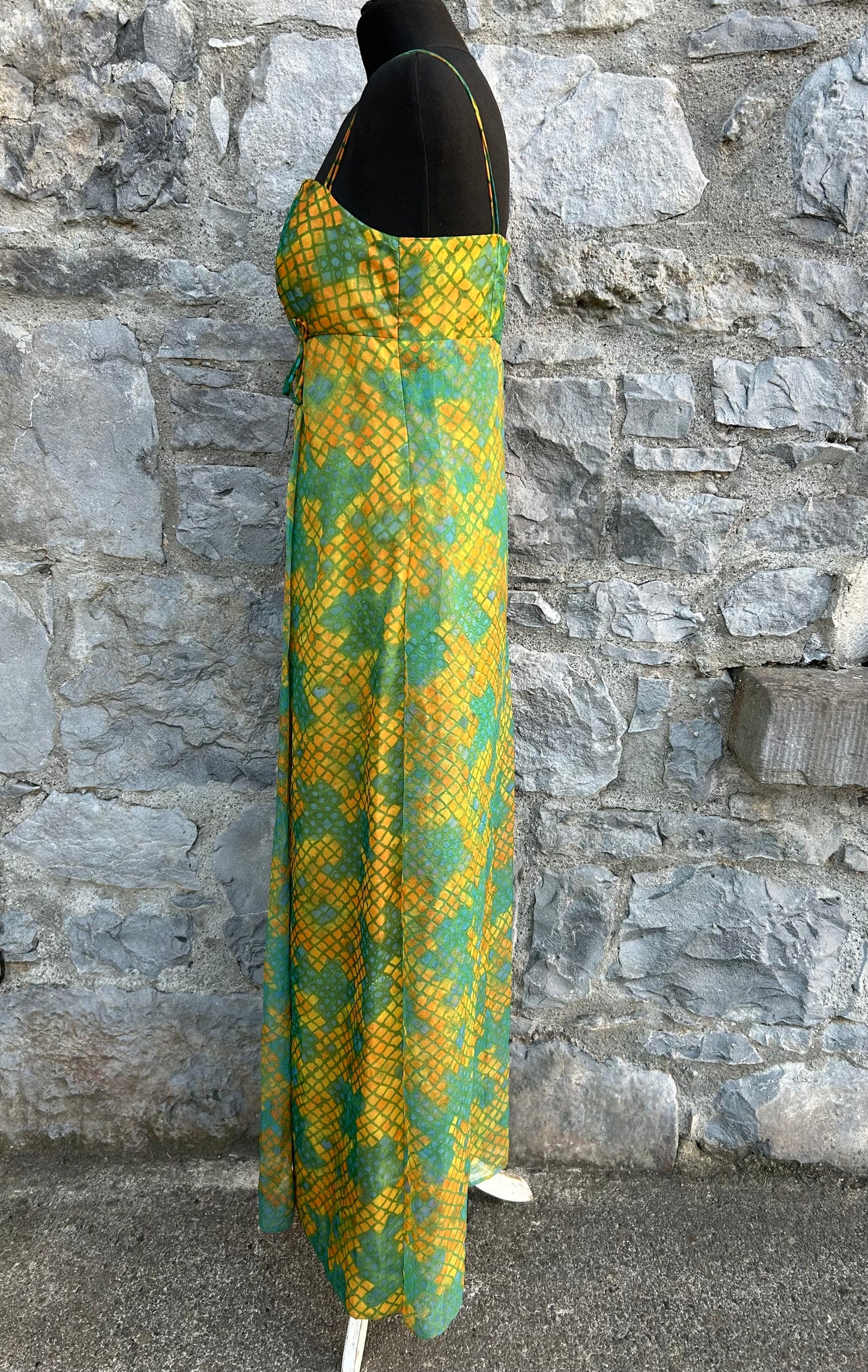 90s green&yellow scales dress