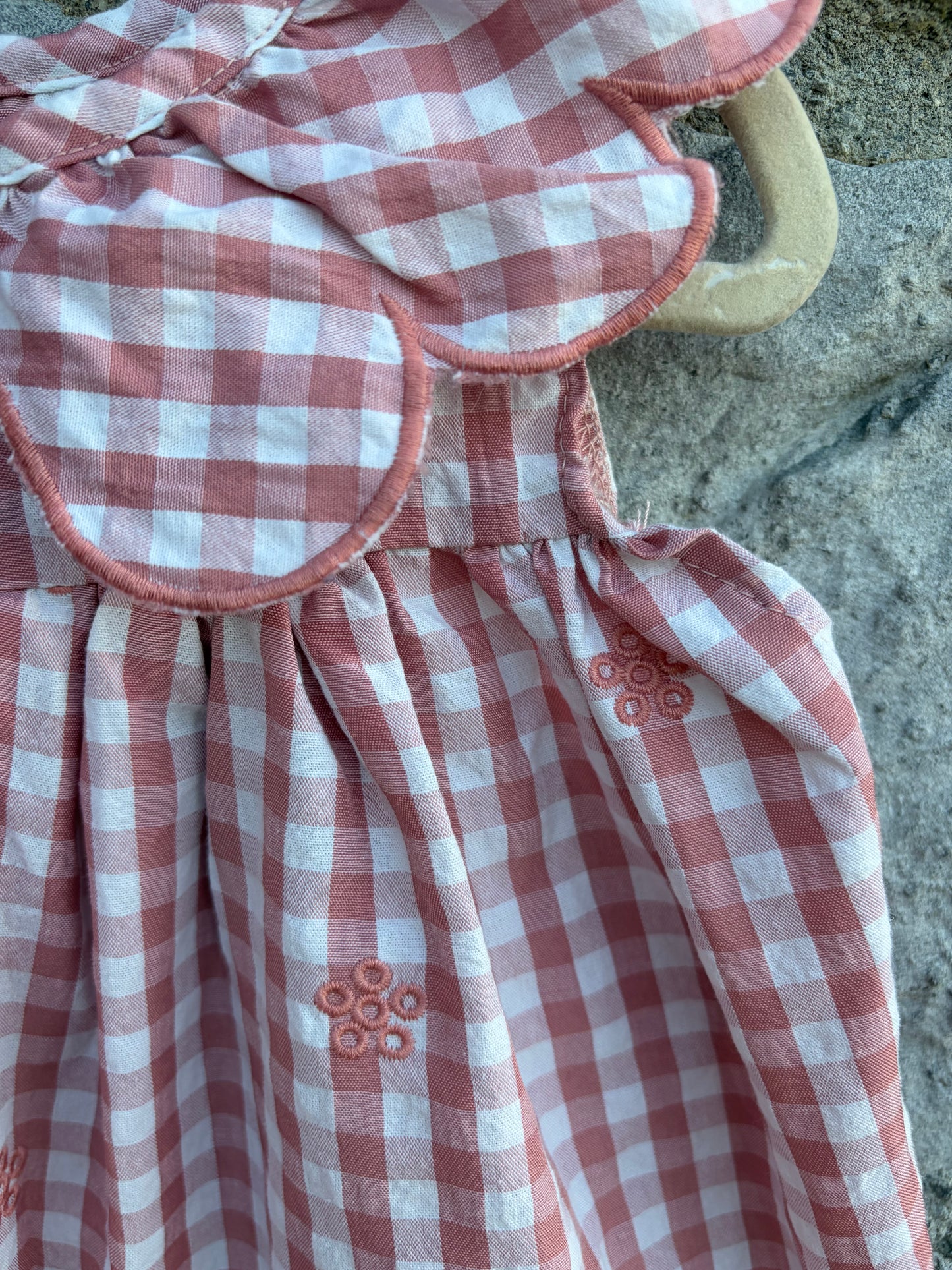 Dusty pink gingham dress  12-18m (80-86cm)
