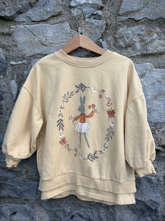 Bunny yellow sweatshirt  3-4y (98-104cm)
