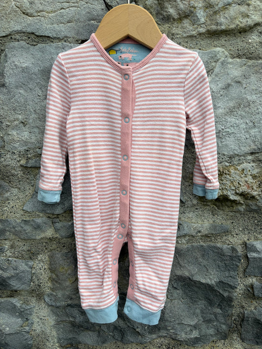 MB Pink stripy onesie  3-6m (62-68cm)