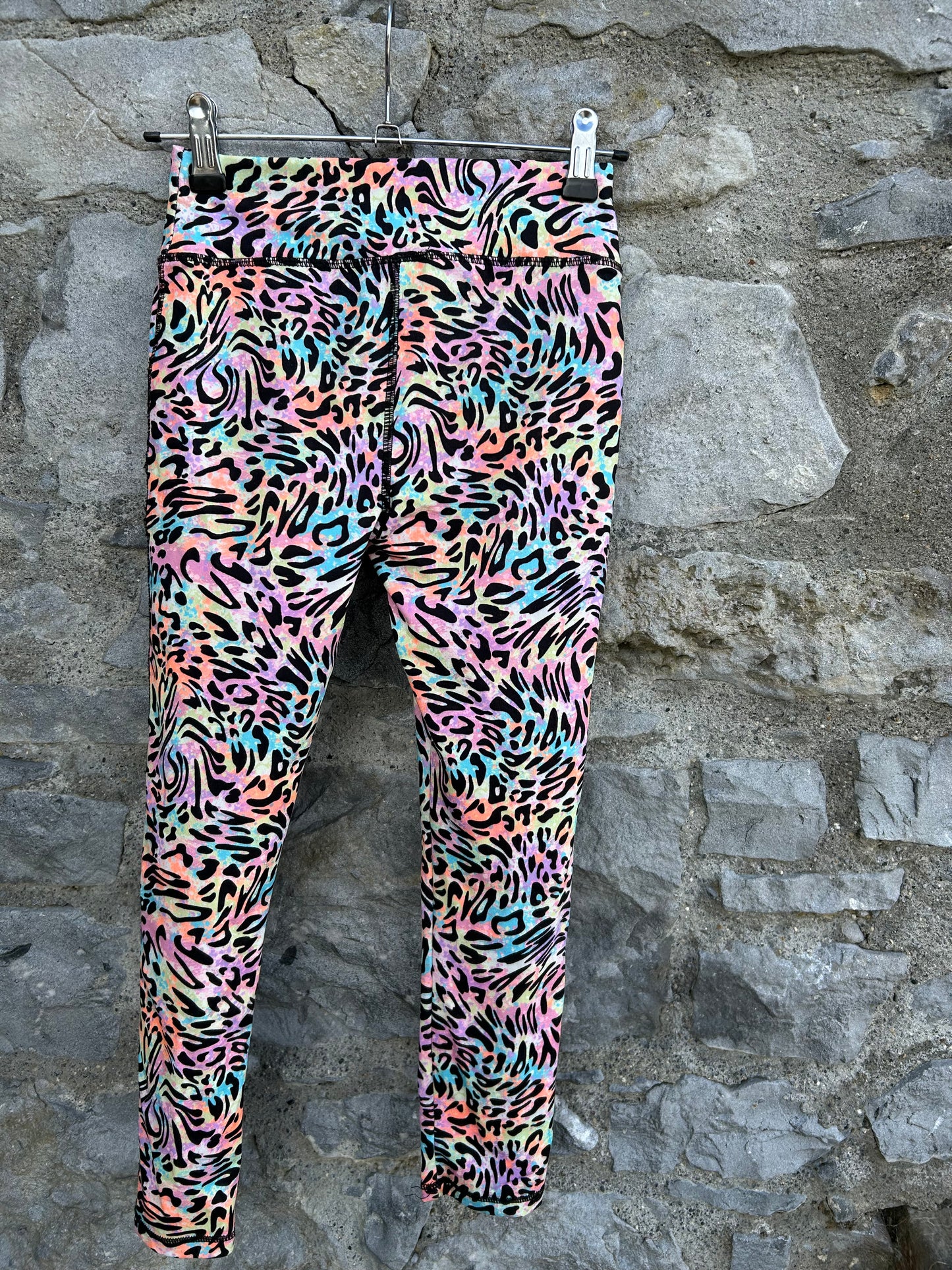 Colourful leopard print leggings 8-9y (128-134cm)