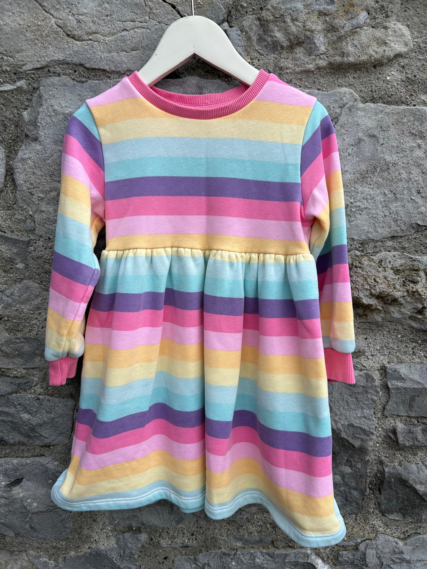 Rainbow stripes sweat dress  2-3y (92-98cm)