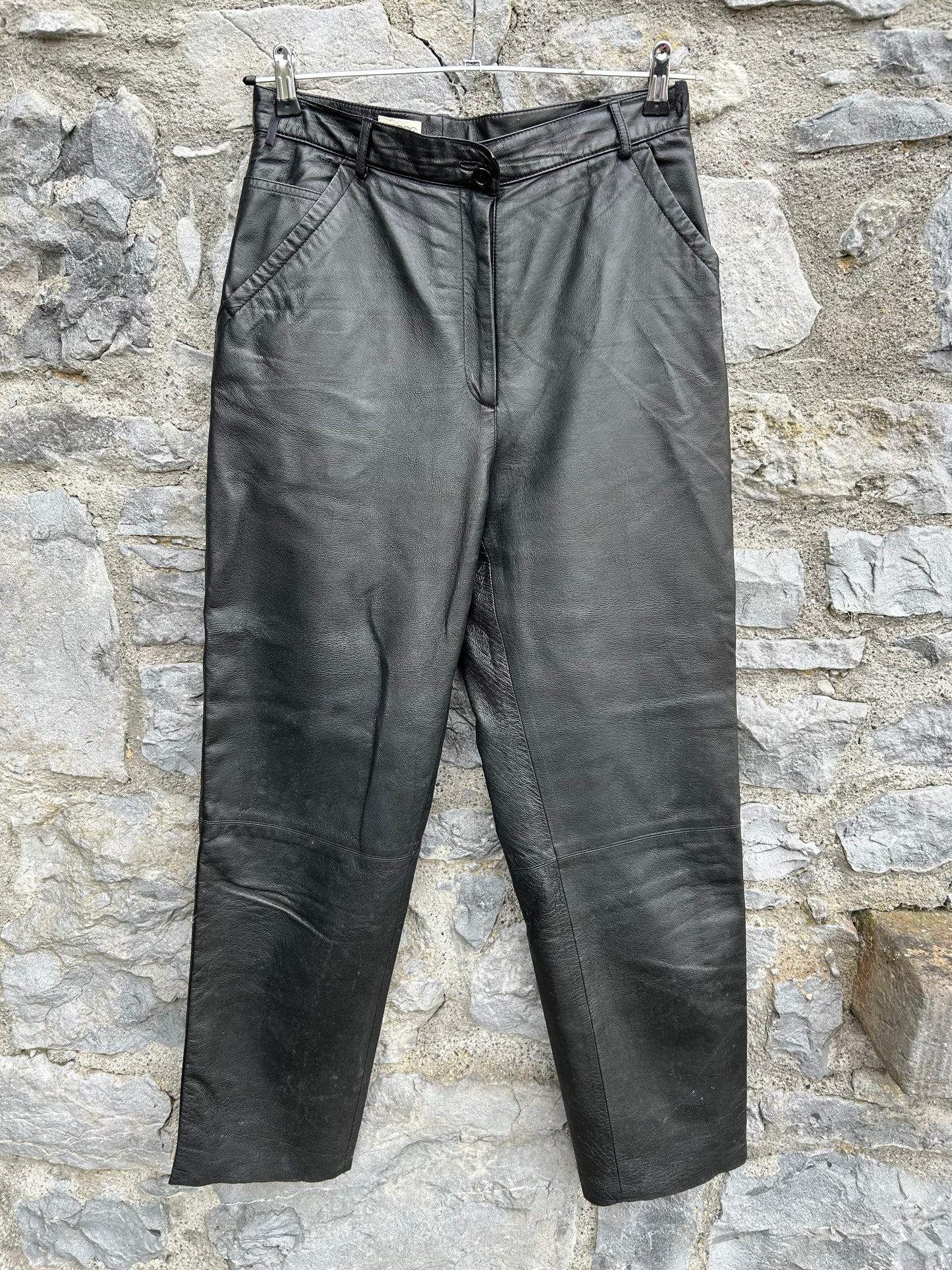90s black leather pants uk 14