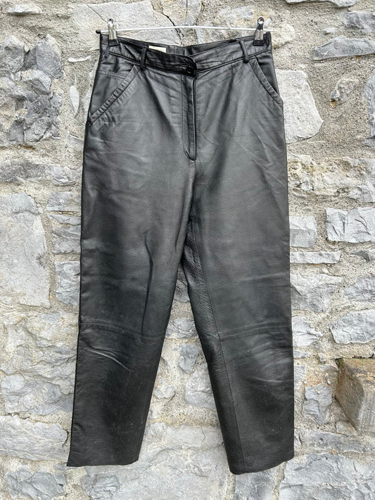 90s black leather pants uk 14