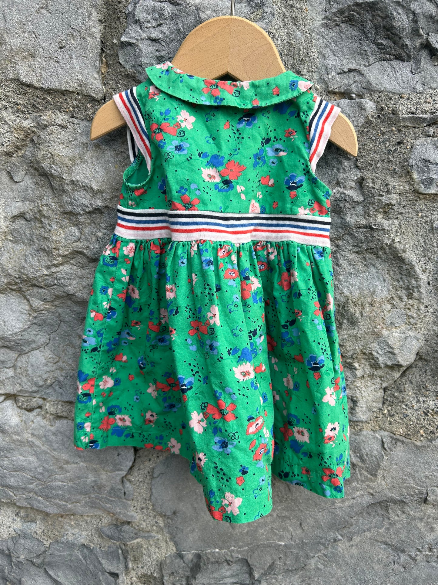 Floral green dress 3-6m (62-68cm)