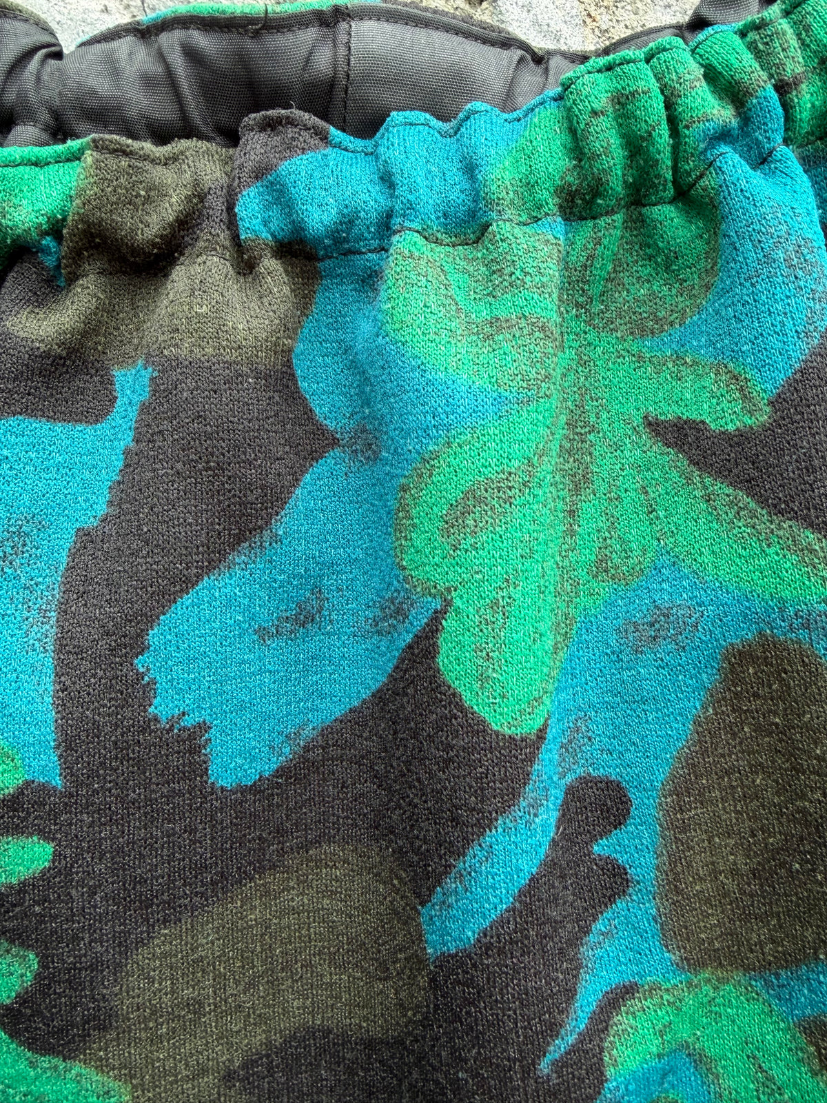 90s teal&green floral skirt uk 14-16