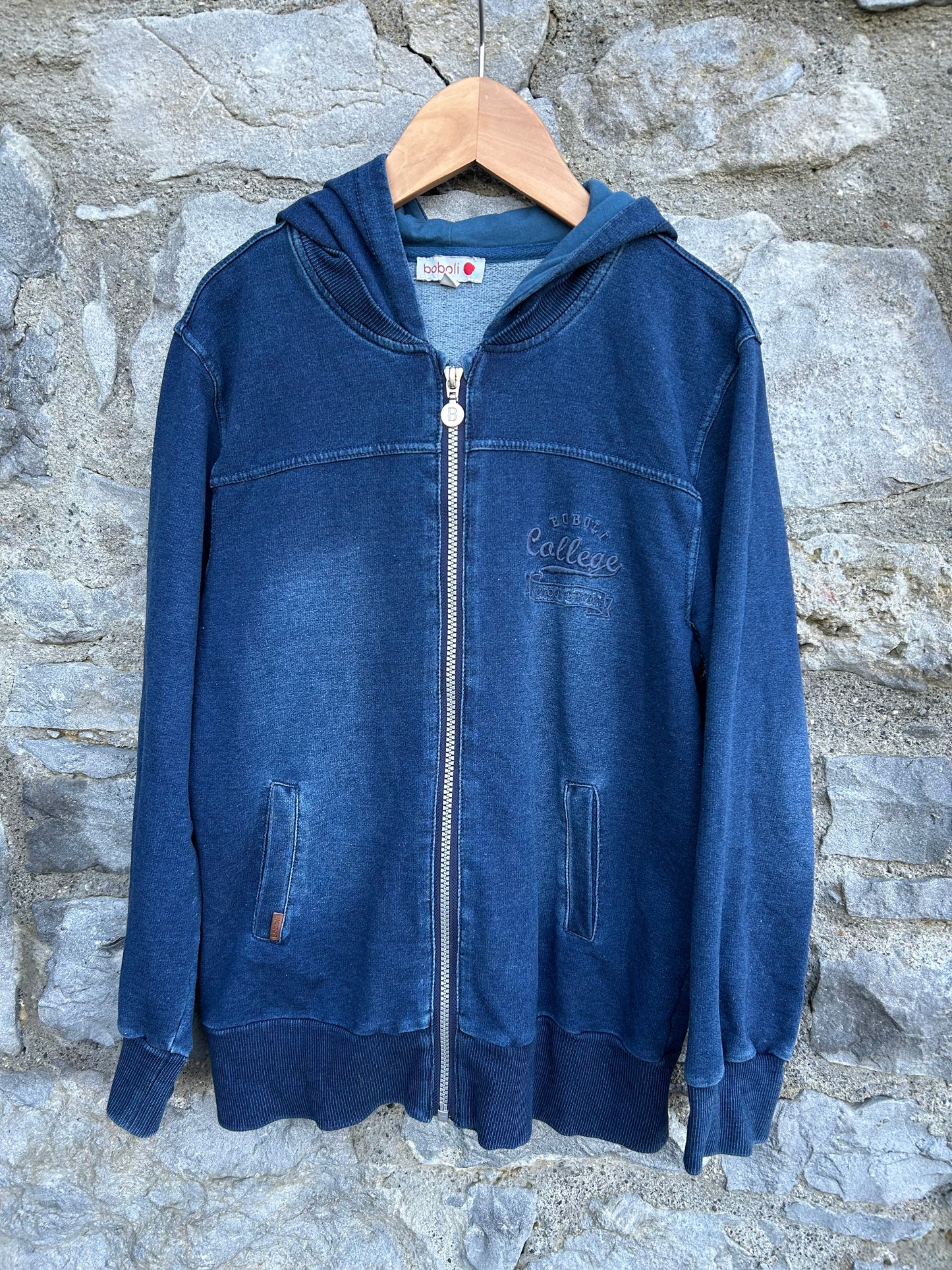 Navy soft denim hoodie  12y (152cm)