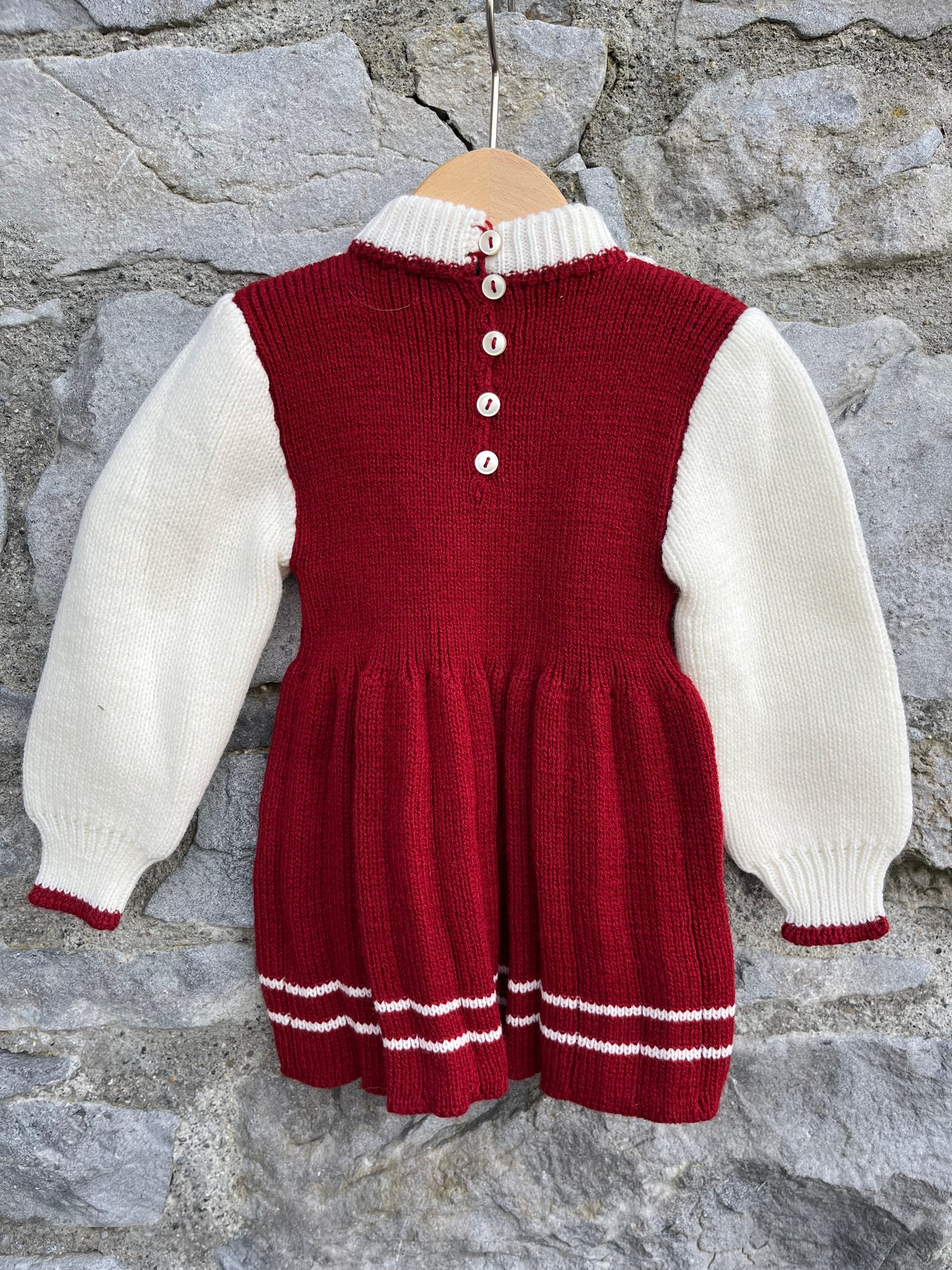 Maroon knitted dress   6-9m (68-74cm)