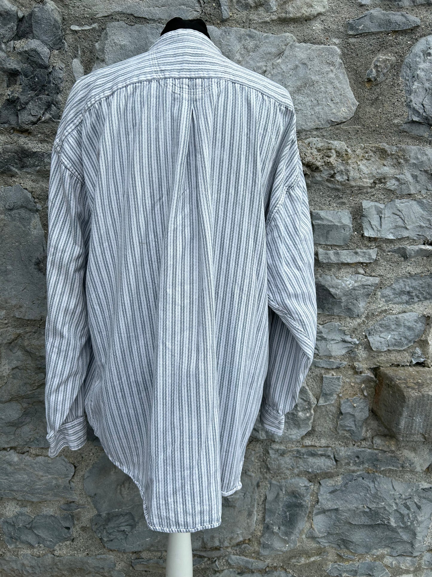 Grey stripy grandpa shirt XL