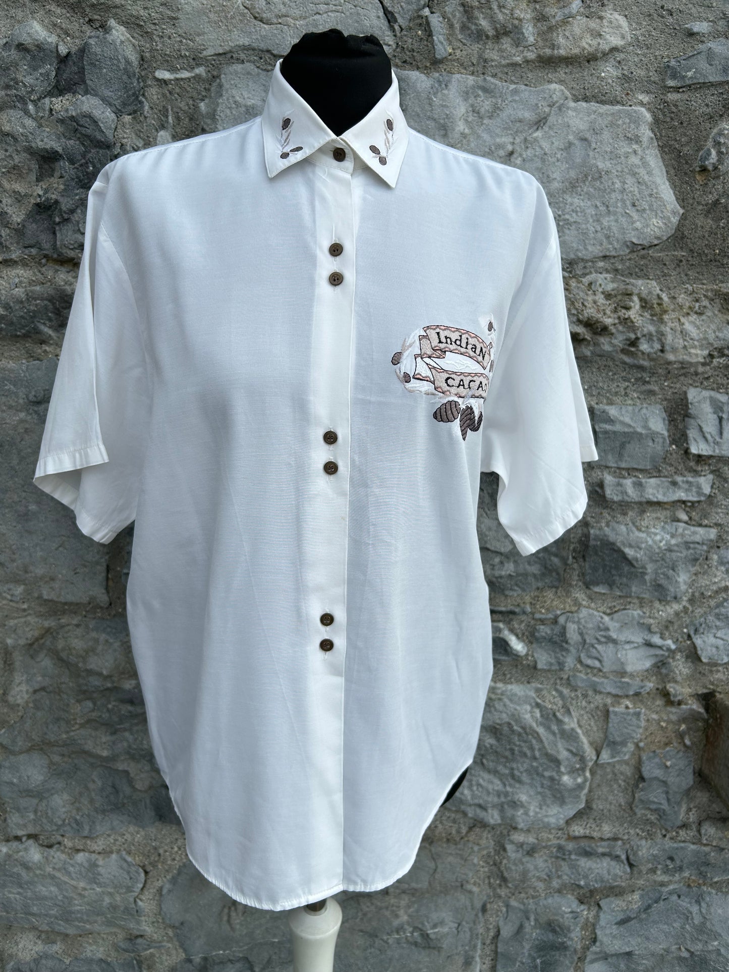 80s cacao white shirt uk 12