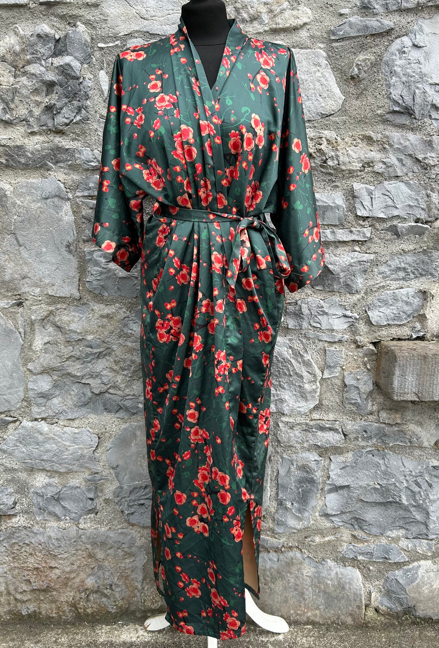 Khaki floral gown uk 12-14