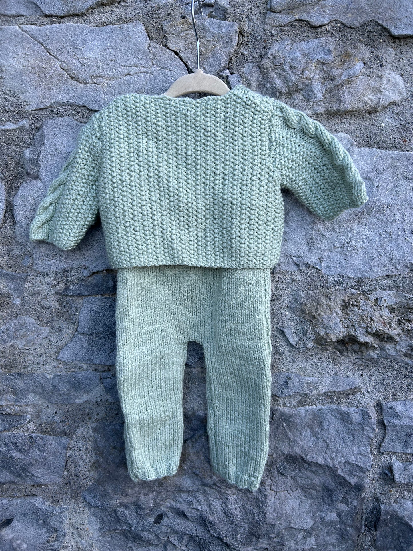 90s green knitted set  0-3m (56-62cm)