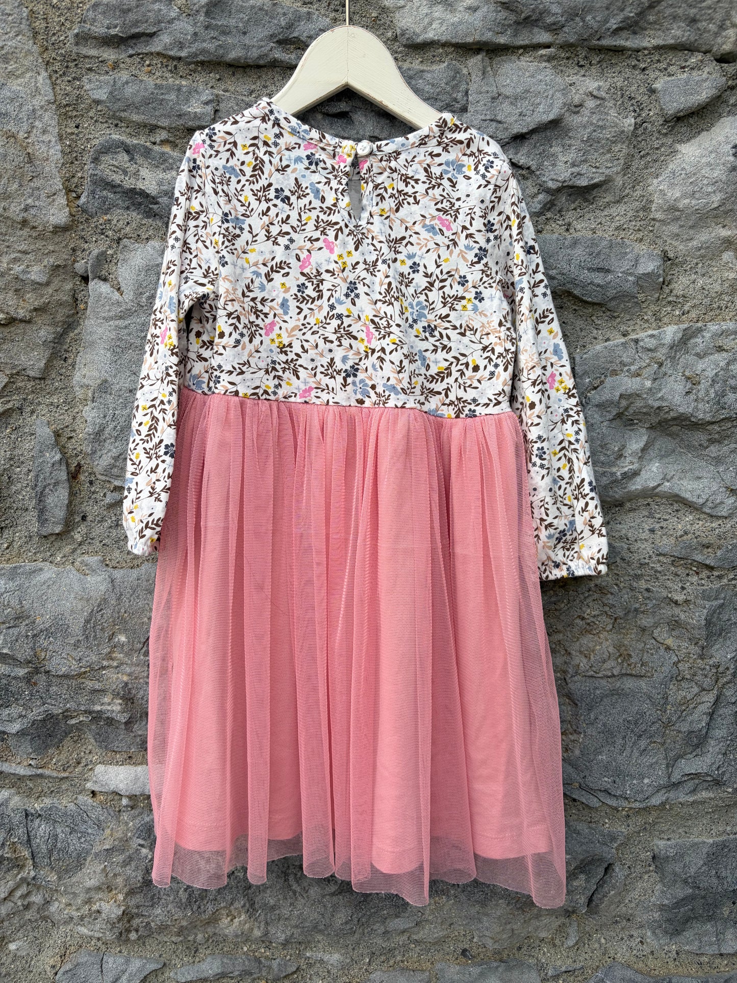 Pink flowers&tulle dress 2-3y (92-98cm)