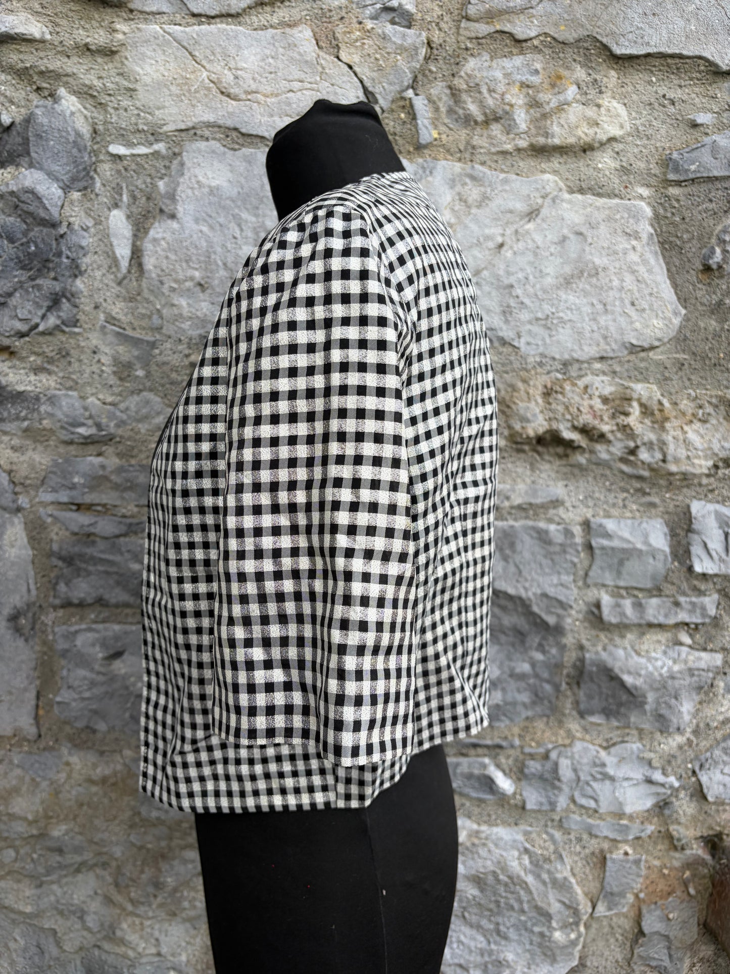 80s sparkly black check bolero  uk 6-8