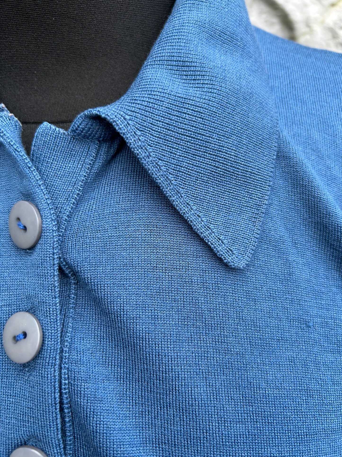 80s blue merino top uk 10