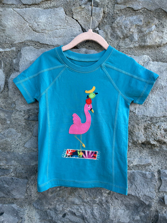 Flamingo blue T-shirt 3-4y (98-104cm)
