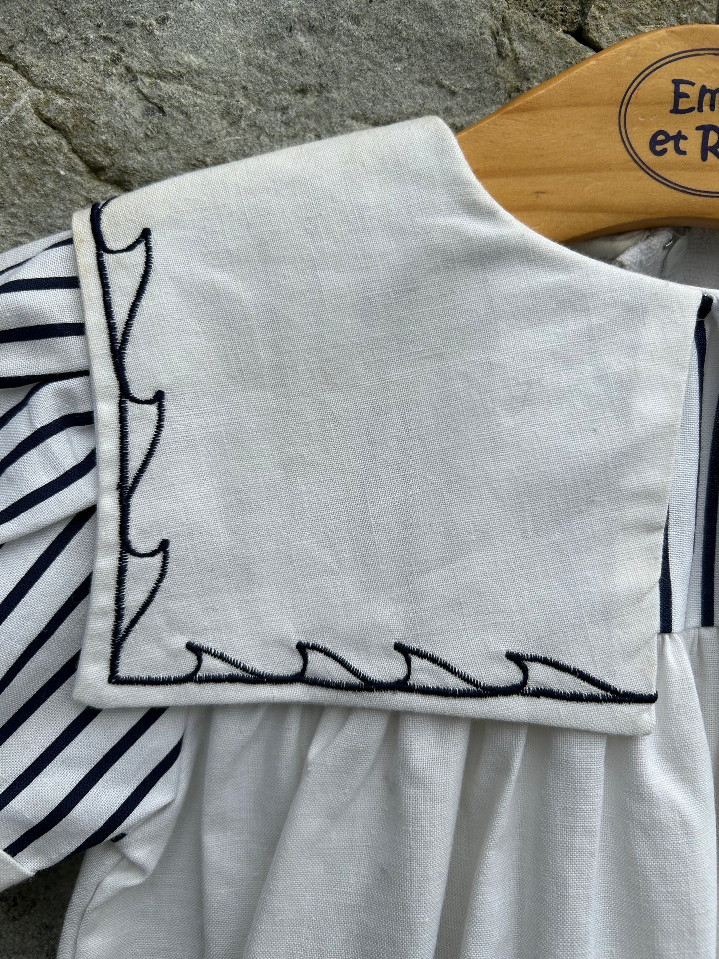 80s white sailor rompers   3-4y (98-104cm)