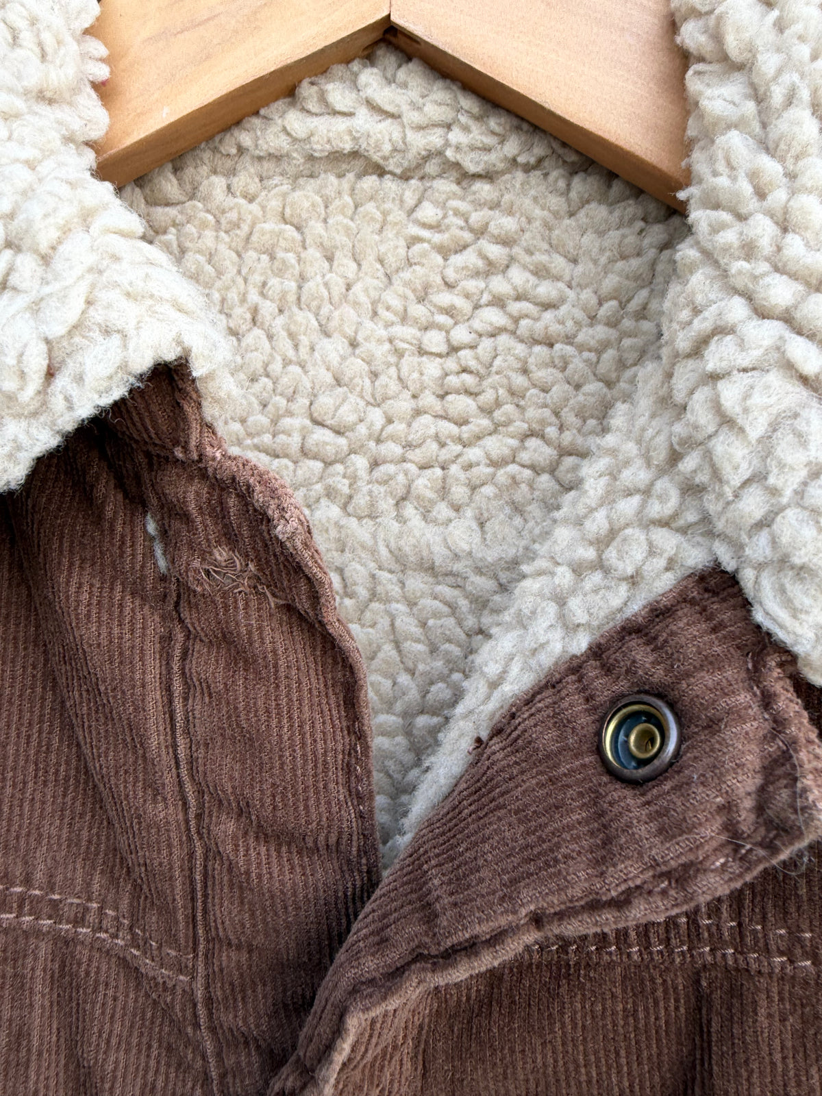 Brown cord fleece-lined reversible jacket 4-5y (104-110cm)