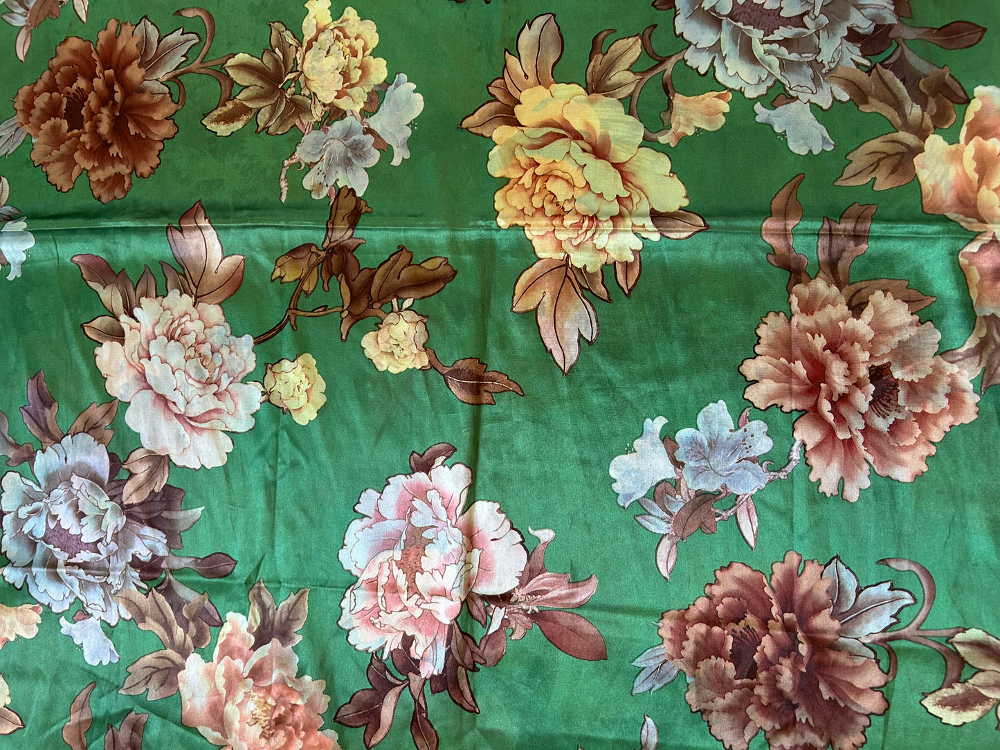 Green&floral scarf