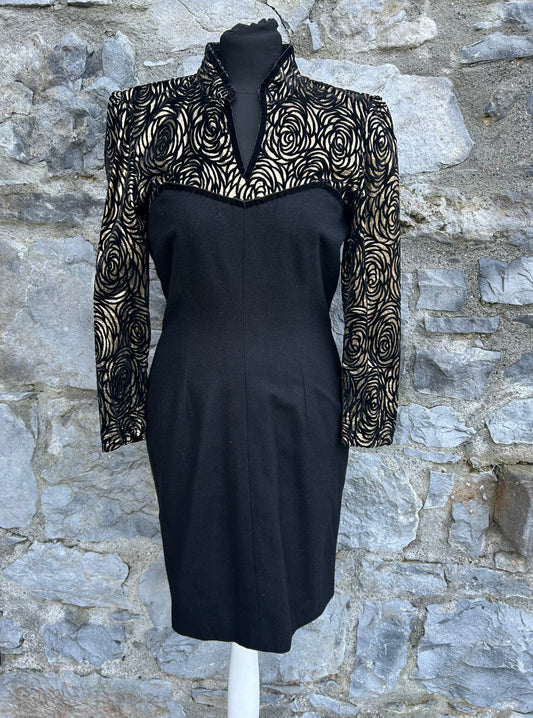 90s Black&gold dress uk 6-8