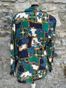 80s patchwork ducks shirt uk 12