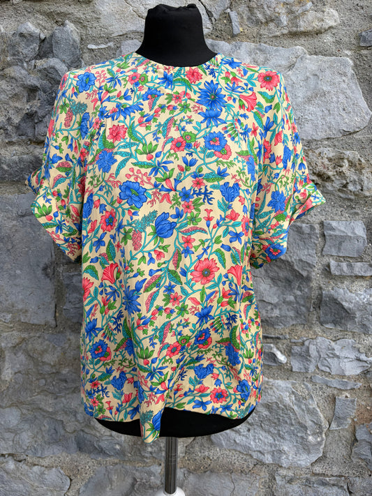 Blue floral blouse uk 8