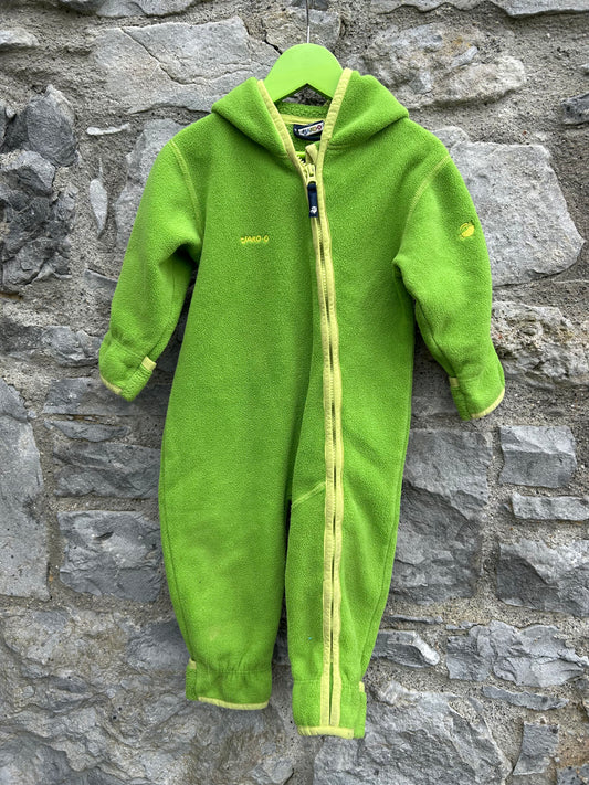 Green fleece onesie  12-18m (80-86cm)