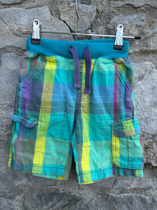 Green check shorts 2-3y (92-98cm)