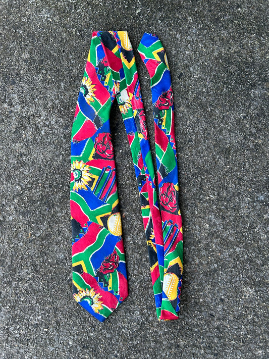 80s abstract colourful tie