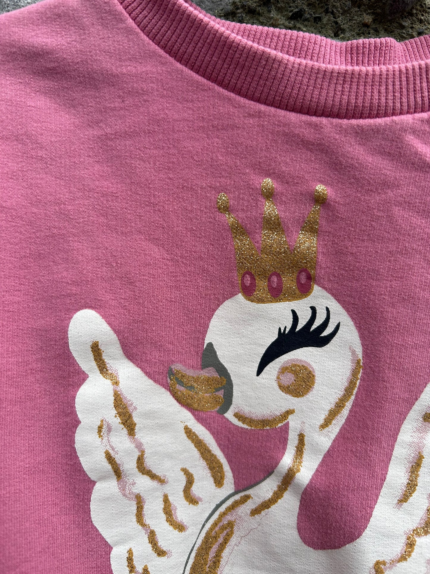 Swan pink sweatshirt 18-24m (86-92cm)